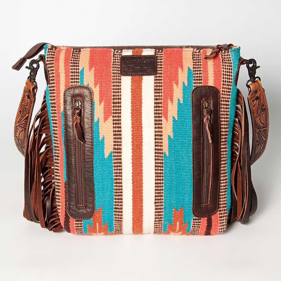 American Darling Signature Crossbody Hand Tooled Saddle Blanket Genuine Leather women bag western handbag purse