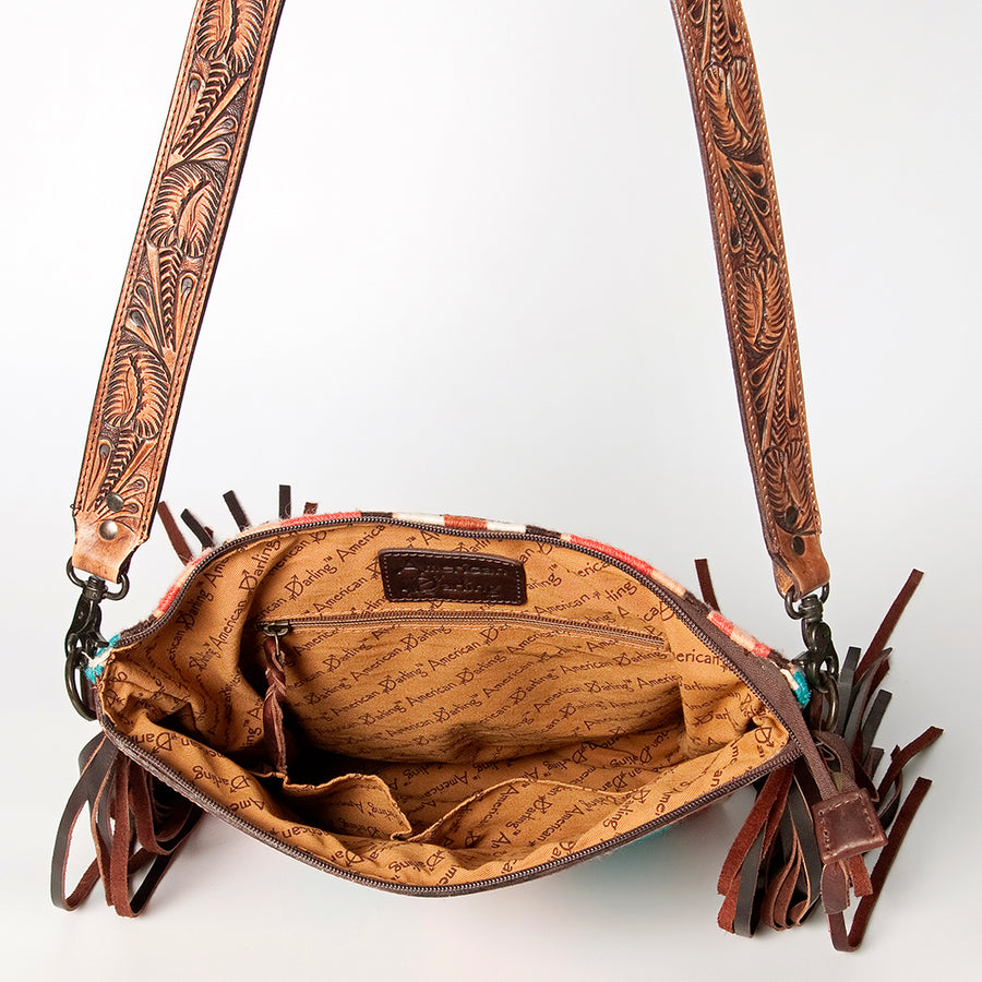 American Darling Signature Crossbody Hand Tooled Saddle Blanket Genuine Leather women bag western handbag purse