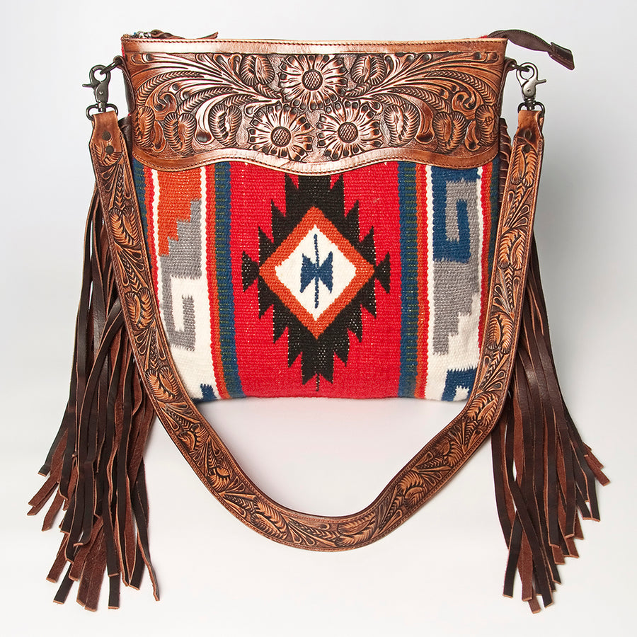 American Darling Signature Crossbody Hand Tooled Saddle Blanket Genuine Leather women bag western handbag purse