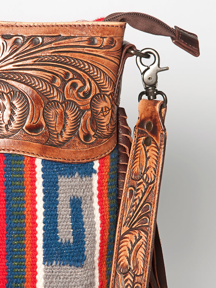 American Darling Signature Crossbody Hand Tooled Saddle Blanket Genuine Leather women bag western handbag purse