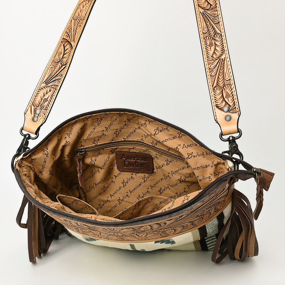 American Darling Signature Crossbody Hand Tooled Saddle Blanket Genuine Leather women bag western handbag purse