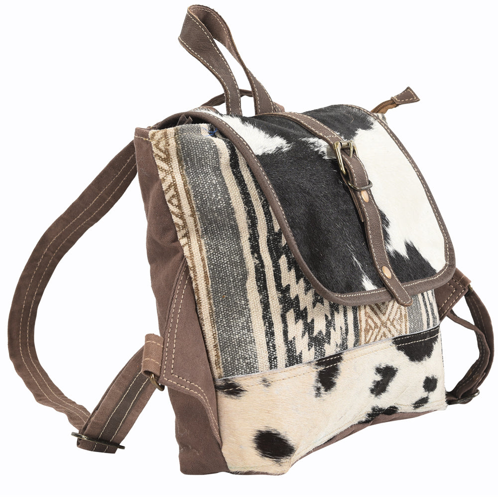 OHLAY KB102 Backpack Upcycled Canvas Hair-On Genuine Leather women bag western handbag purse
