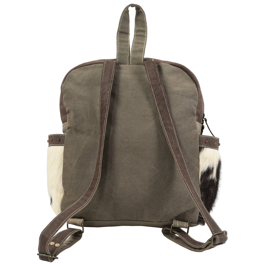 OHLAY Backpack Upcycled Canvas Hair-On Genuine Leather Women Bag Western Handbag Purse Womens Handbags Belt for Purses Summer