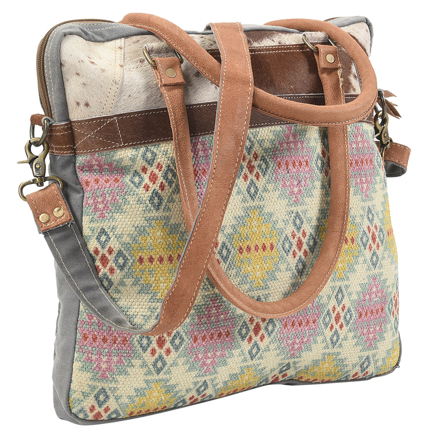 OHLAY KB109 TOTE Upcycled Wool Canvas Hair-on Genuine Leather women bag western handbag purse