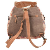 Ohlay Bags KB115 Backpack Upcycled Canvas Hair-On Genuine Leather Women Bag Western Handbag Purse