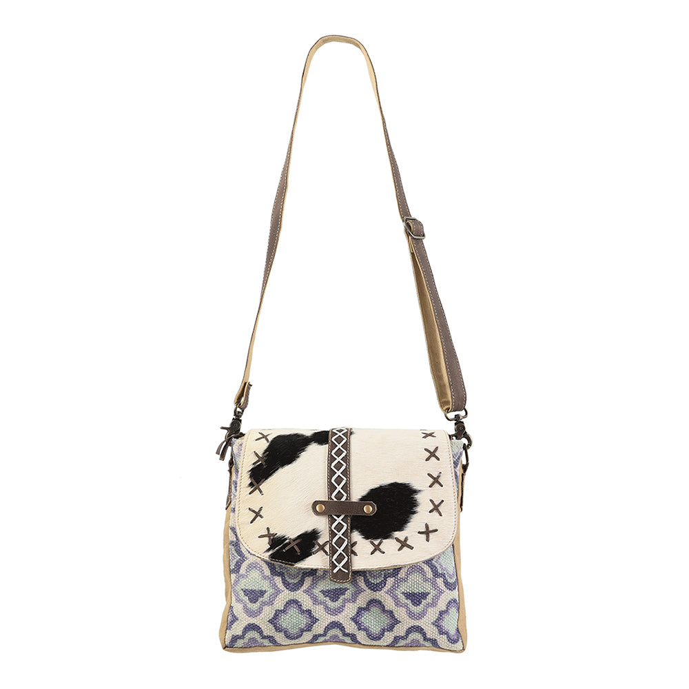 OHLAY KB121 Cross Body Upcycled Wool Upcycled Canvas Hair-On Genuine Leather women bag western handbag purse