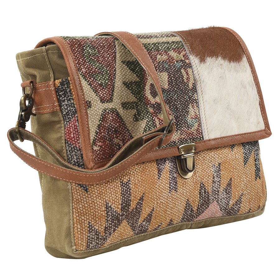 OHLAY Backpack Upcycled Canvas Hair-On Genuine Leather Women Bag Western Handbag Purse Womens Handbags Belt for Purses Summer
