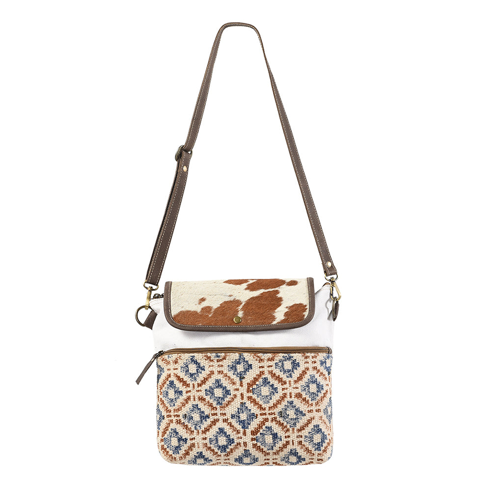 OHLAY KB127 Cross Body Upcycled Wool Upcycled Canvas Hair-On Genuine Leather women bag western handbag purse