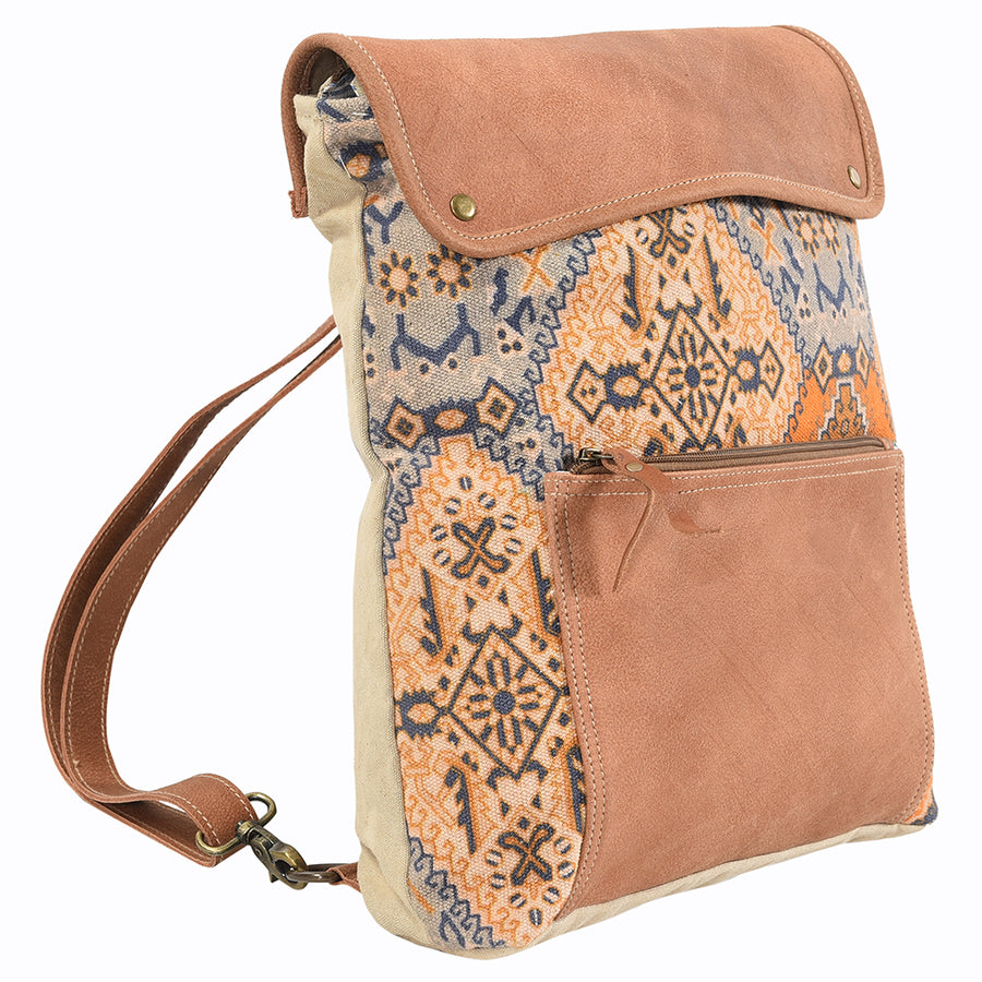 OHLAY Cross Body Upcycled Wool Canvas Embossed Hair-On Genuine Leather Women Bag Western Handbag Purse Womens Handbags