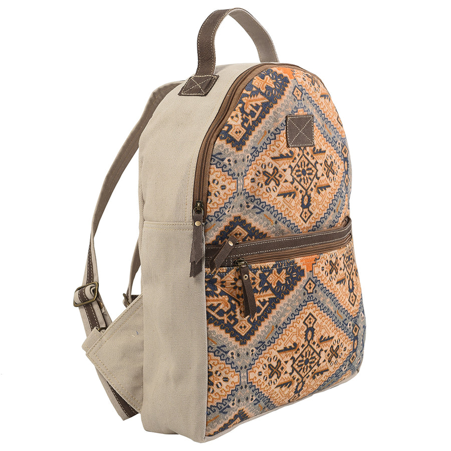 OHLAY Backpack Upcycled Canvas Genuine Leather women's bag Western handbag purse | Womens Handbags Belt for Women Summer