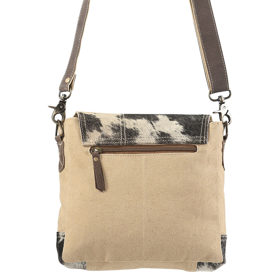 OHLAY Large Crossbody Upcycled Wool Canvas Hair-on Genuine Leather women bag western handbag purse