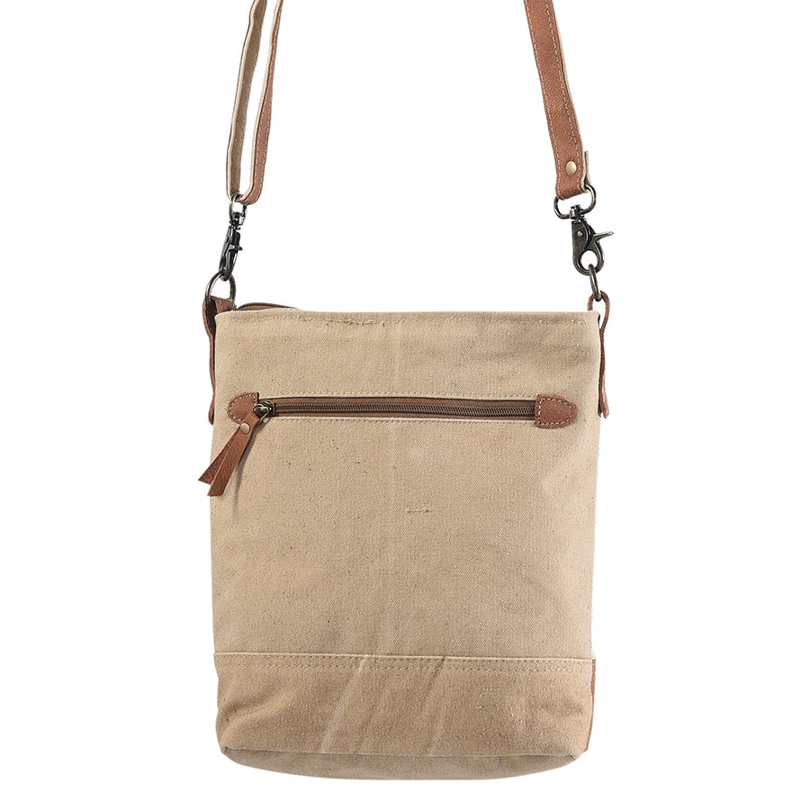 OHLAY Large Crossbody Upcycled Canvas Genuine Leather women bag western handbag purse