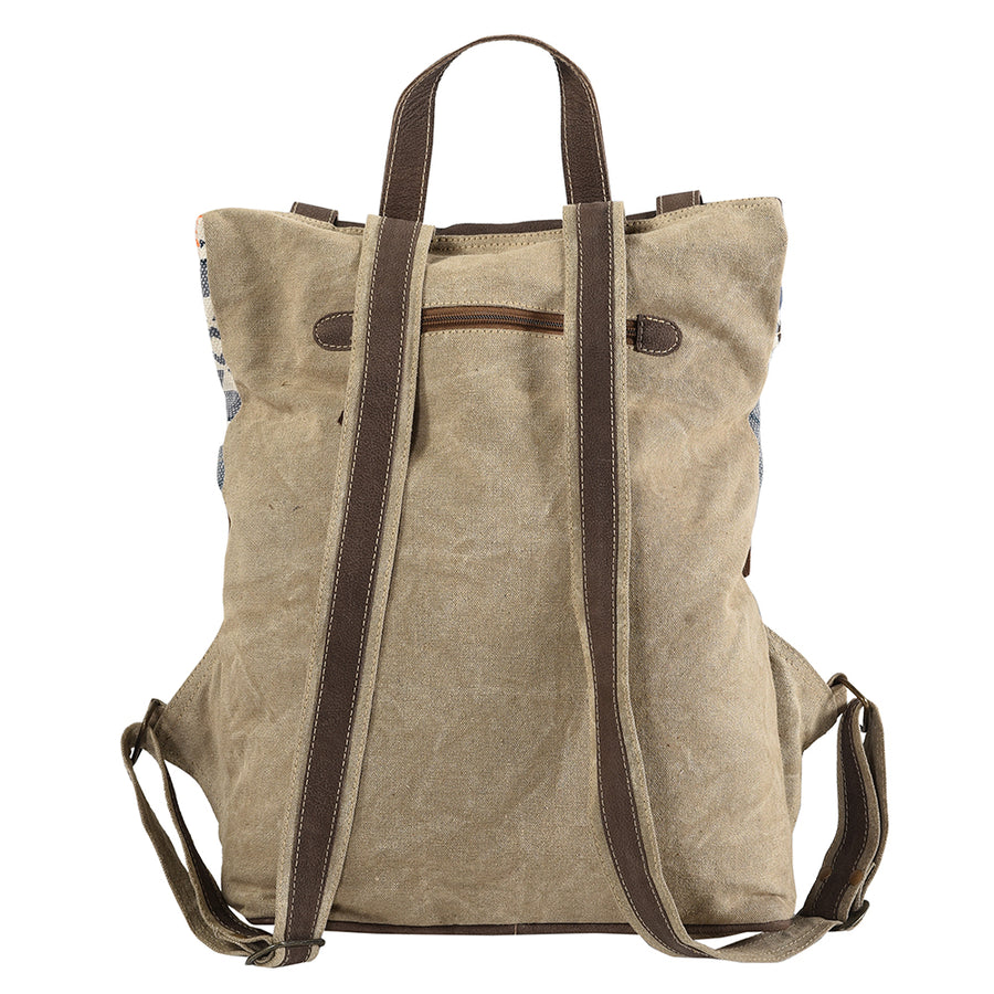 OHLAY Backpack Upcycled Canvas Hair-On Genuine Leather Women Bag Western Handbag Purse Womens Handbags Belt for Purses Summer
