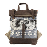 OHLAY KB165 Backpack Upcycled Canvas Hair-On Genuine Leather women bag western handbag purse