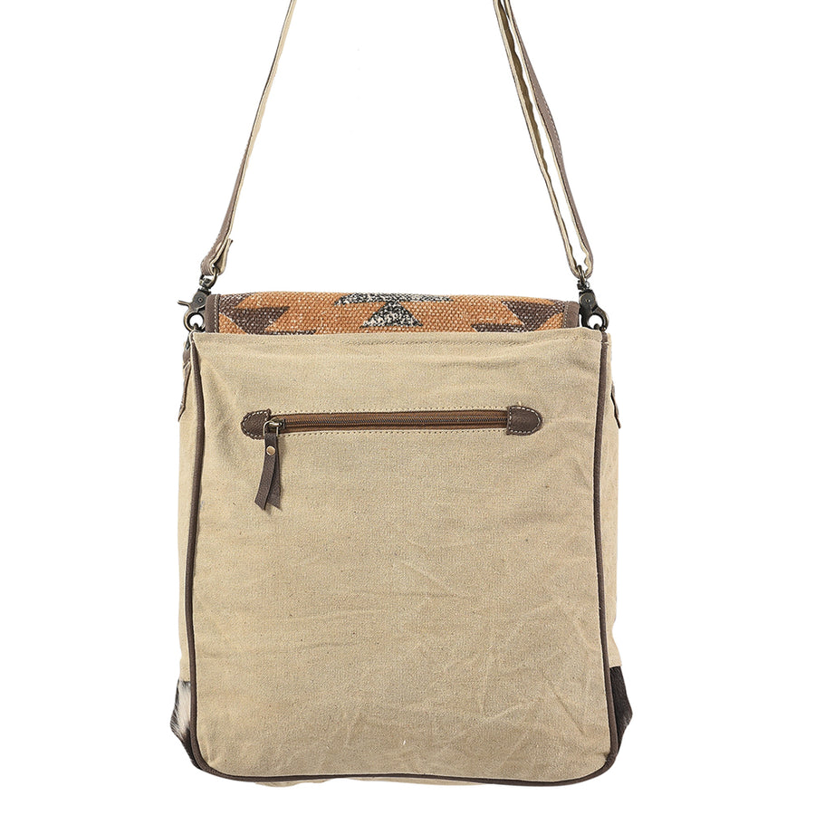 OHLAY Messenger Upcycled Wool Canvas Hair-on Genuine Leather women bag western handbag purse