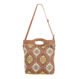 OHLAY KB181 Cross Body Upcycled Wool Upcycled Canvas Genuine Leather women bag western handbag purse