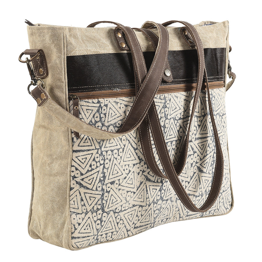 OHLAY KB183 TOTE Upcycled Wool Canvas Genuine Leather women bag western handbag purse
