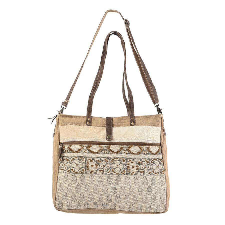 OHLAY KB185 TOTE Upcycled Wool Canvas Hair-on Genuine Leather women bag western handbag purse
