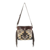 OHLAY KB208 Cross Body Upcycled Wool Upcycled Canvas Embossed Genuine Leather women bag western handbag purse