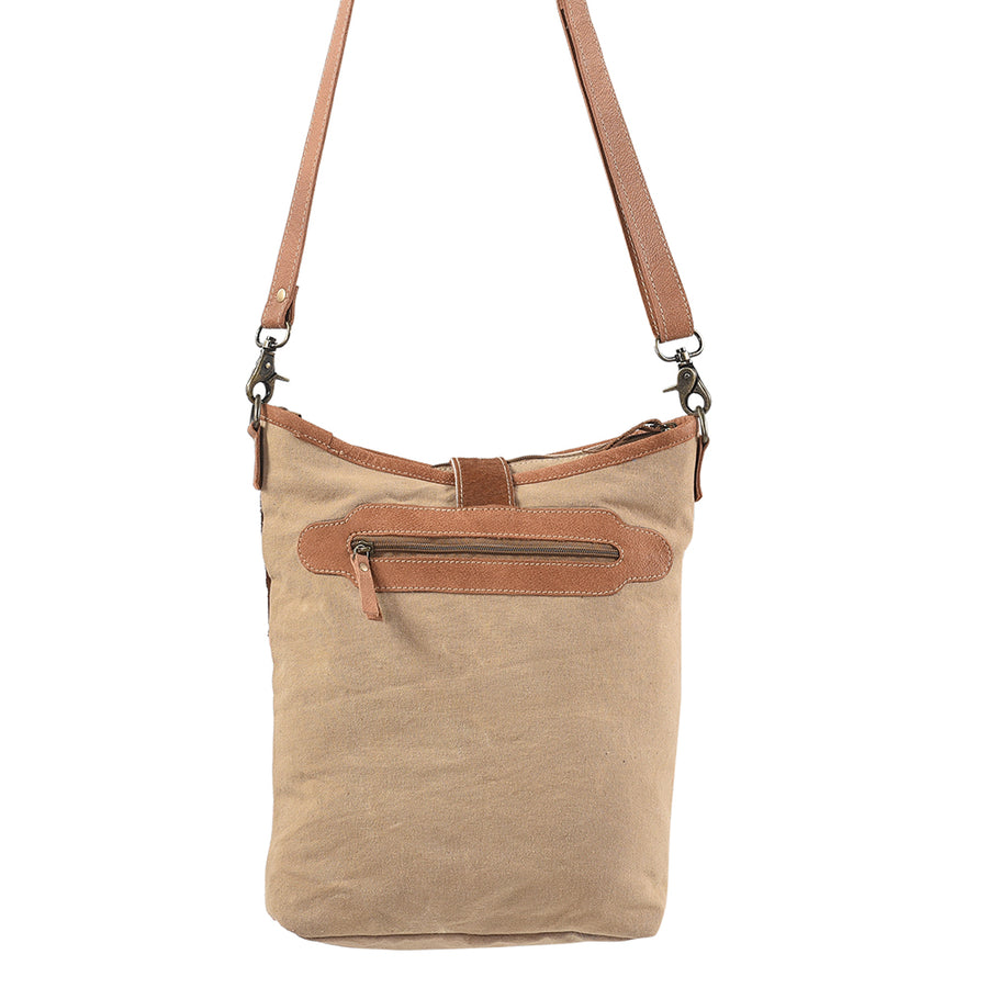 OHLAY Large Crossbody Upcycled Canvas Hair-on Genuine Leather women bag western handbag purse