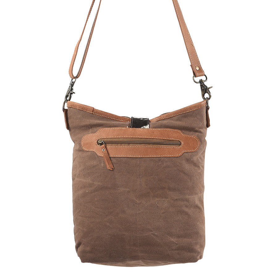 OHLAY Large Crossbody Upcycled Canvas Hair-on Genuine Leather women bag western handbag purse