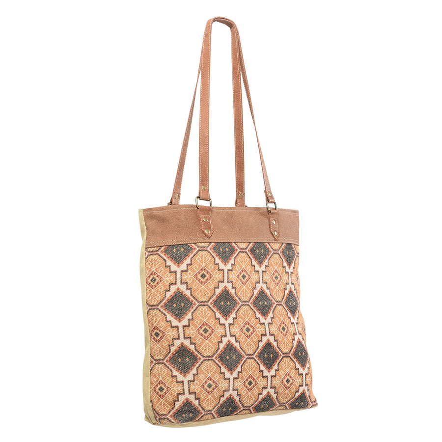 OHLAY KB213 TOTE Upcycled Wool Canvas Genuine Leather women bag western handbag purse