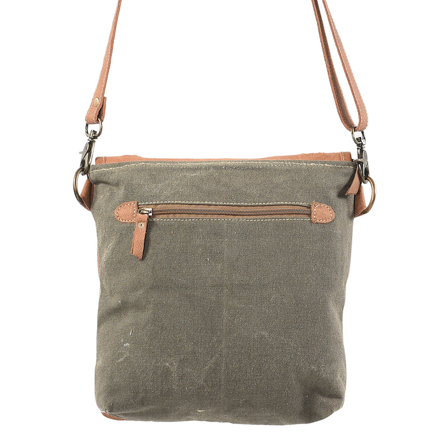 OHLAY Messenger Upcycled Canvas Hair-on Genuine Leather women bag western handbag purse
