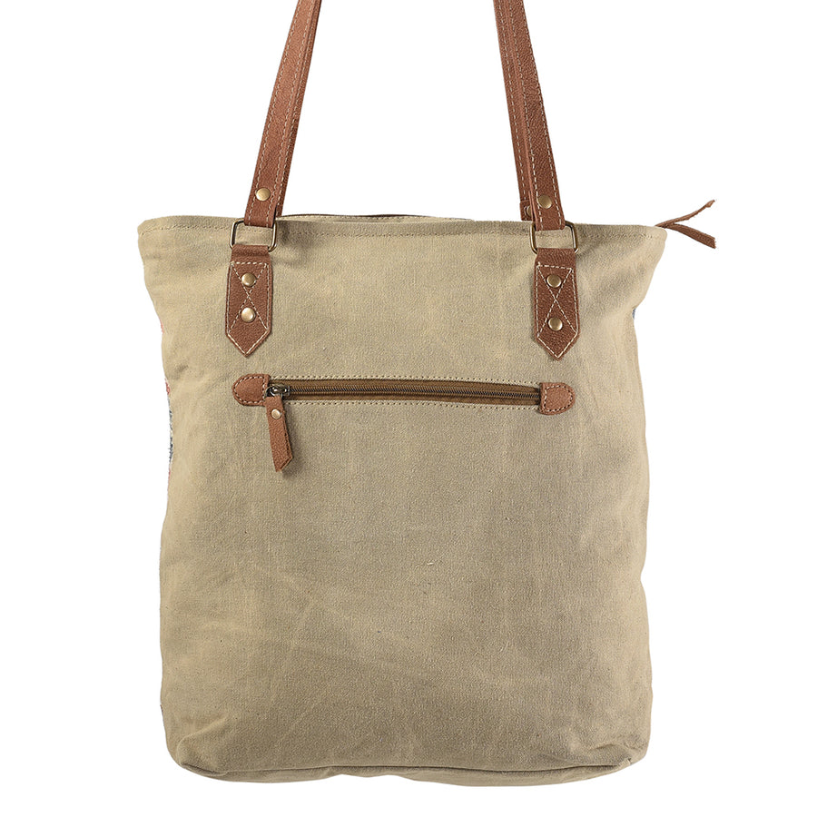 OHLAY KB227 TOTE Upcycled Wool Canvas Genuine Leather women bag western handbag purse