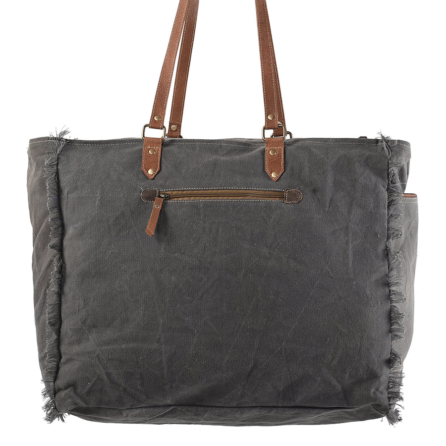 OHLAY KB231 TOTE Upcycled Wool Canvas Embossed Hair-on Genuine Leather women bag western handbag purse