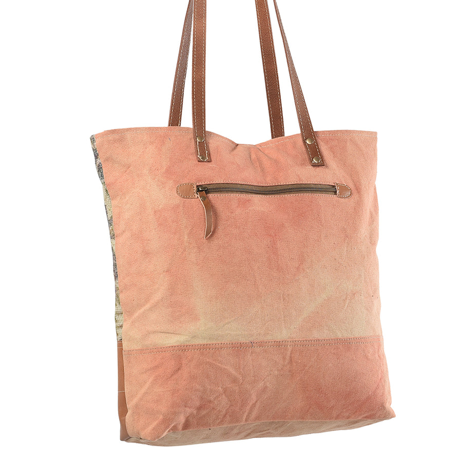 OHLAY KB240 TOTE Upcycled Wool Canvas Genuine Leather women bag western handbag purse