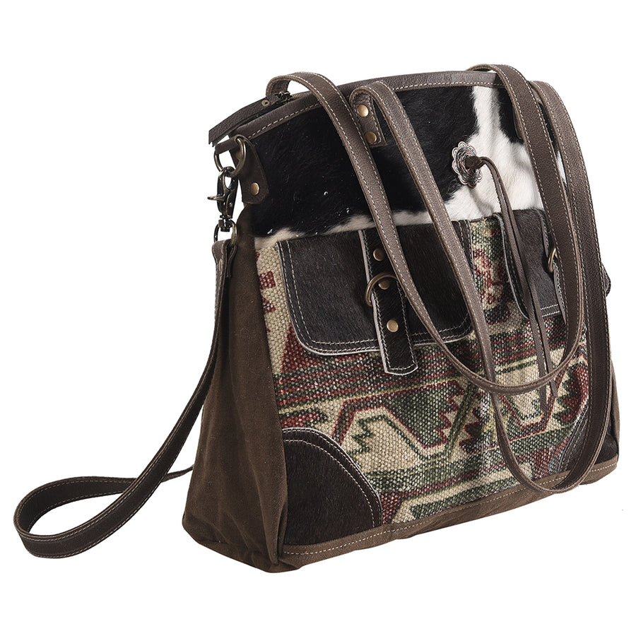 OHLAY KB251 TOTE Upcycled Wool Canvas Hair-on Genuine Leather women bag western handbag purse