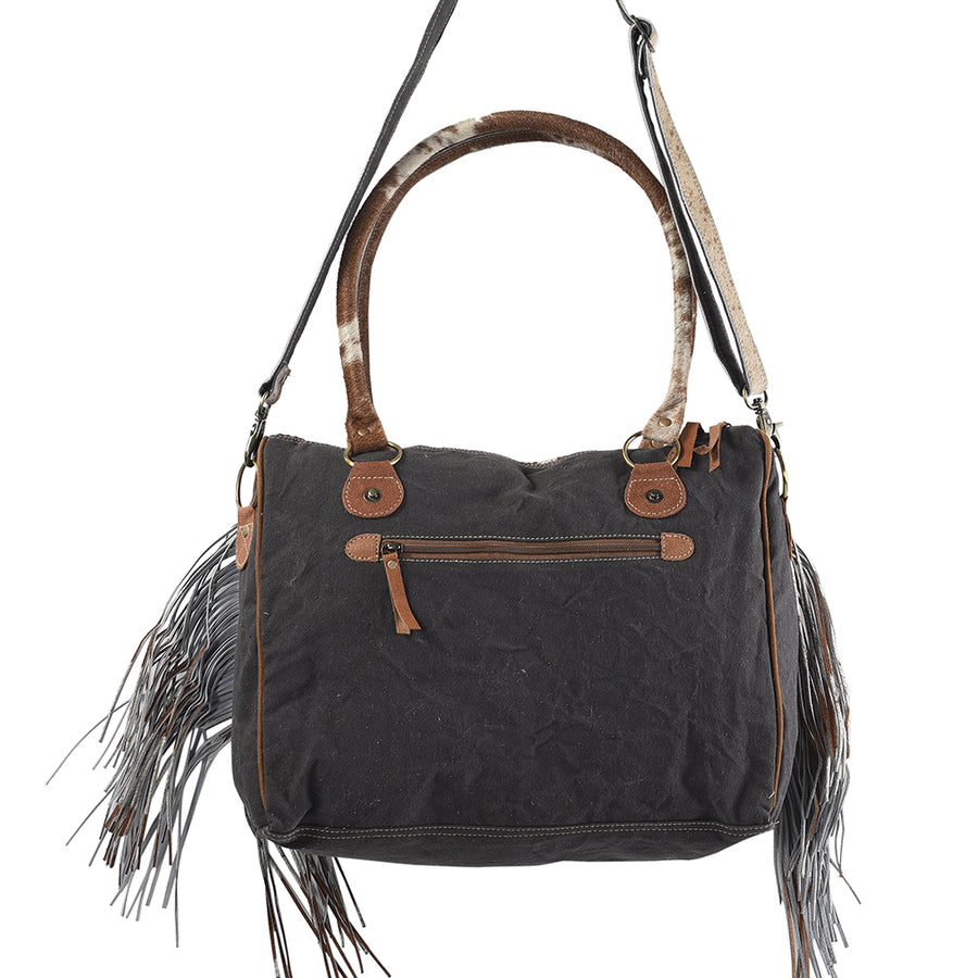 OHLAY KB254 TOTE Upcycled Wool Canvas Hair-on Genuine Leather women bag western handbag purse