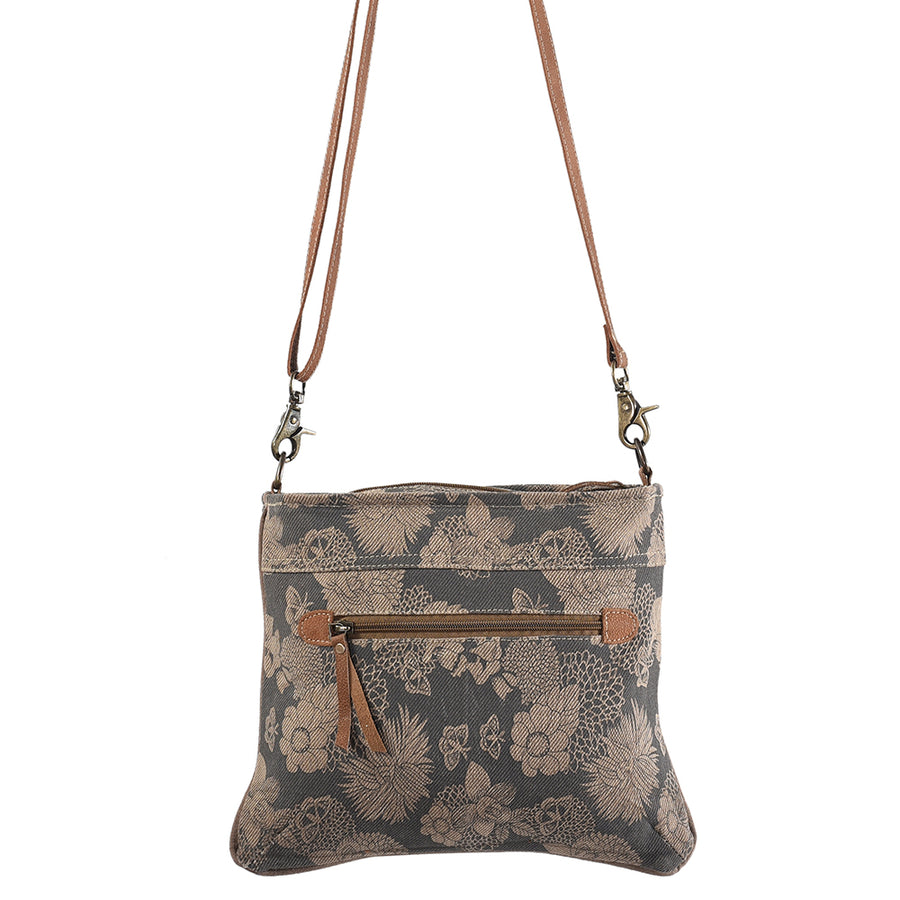 OHLAY Cross Body Upcycled Wool Canvas Embossed Hair-On Genuine Leather Women Bag Western Handbag Purse Womens Handbags