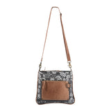 OHLAY KB264 Cross Body Upcycled Canvas Genuine Leather women bag western handbag purse