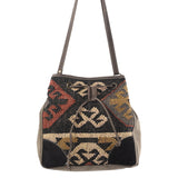 OHLAY KB269 Bucket Upcycled Wool Upcycled Canvas Hair-On Genuine Leather women bag western handbag purse