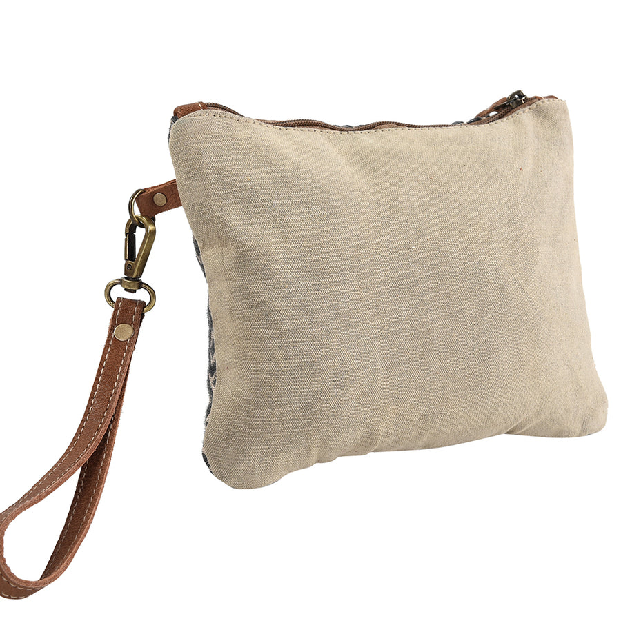 OHLAY Wristlet Upcycled Wool Canvas Genuine Leather Women Bag Western Handbag Purse | Handbags Belt for Womens Summer