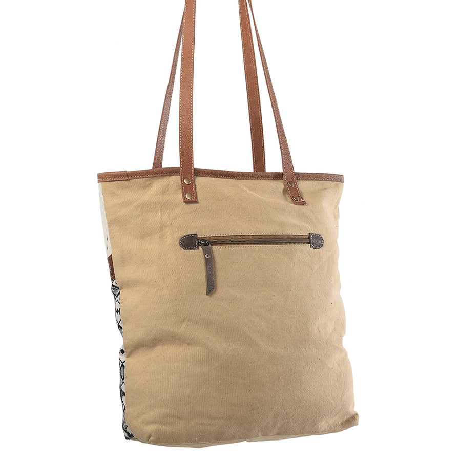 OHLAY KB281 TOTE Upcycled Wool Canvas Embossed Hair-on Genuine Leather women bag western handbag purse