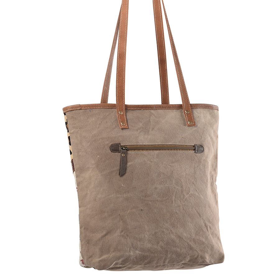 OHLAY KB282 TOTE Upcycled Wool Canvas Embossed Hair-on Genuine Leather women bag western handbag purse