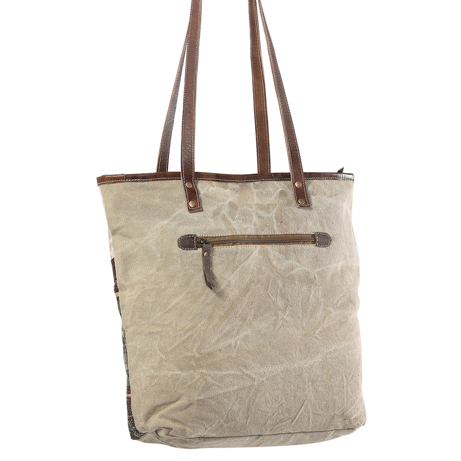 OHLAY KB283 TOTE Upcycled Wool Canvas Embossed Hair-on Genuine Leather women bag western handbag purse