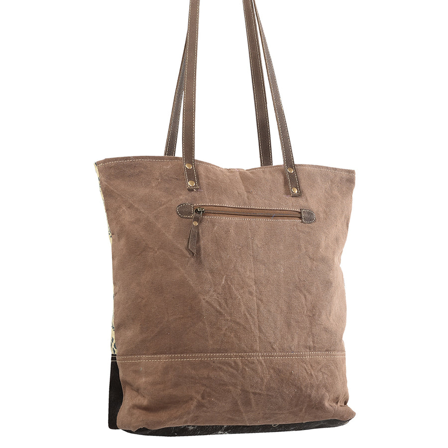 OHLAY KB286 TOTE Upcycled Wool Canvas Hair-on Genuine Leather women bag western handbag purse