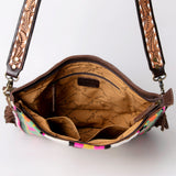 American Darling Messenger Saddle Blanket Fabric Genuine Leather Western Women Bag Handbag Purse Travel Bags College