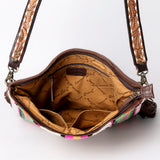 American Darling Messenger Saddle Blanket Fabric Genuine Leather Western Women Bag Handbag Purse Travel Bags College