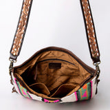 American Darling Messenger Saddle Blanket Fabric Genuine Leather Western Women Bag Handbag Purse Travel Bags College