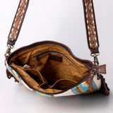 American Darling Messenger Saddle Blanket Fabric Genuine Leather Western Women Bag Handbag Purse Travel Bags College