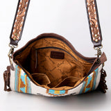 American Darling Messenger Saddle Blanket Fabric Genuine Leather Western Women Bag Handbag Purse Travel Bags College