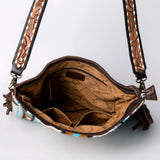 American Darling Messenger Saddle Blanket Fabric Genuine Leather Western Women Bag Handbag Purse Travel Bags College