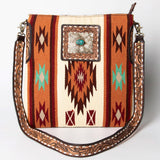 American Darling Large Crossbody Hand Tooled Saddle Blanket Genuine Leather Western Women Bag Handbag Purse | for Cute