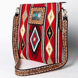 American Darling Large Crossbody Hand Tooled Saddle Blanket Genuine Leather Western Women Bag Handbag Purse | for Cute
