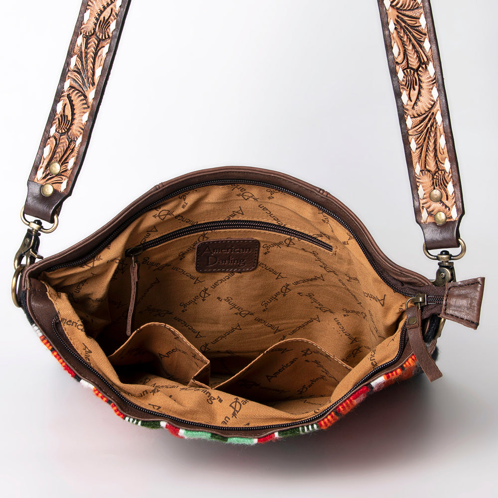 American Darling Large Crossbody Hand Tooled Saddle Blanket Genuine Leather Western Women Bag Handbag Purse | for Cute