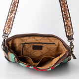 American Darling Large Crossbody Hand Tooled Saddle Blanket Genuine Leather Western Women Bag Handbag Purse | for Cute